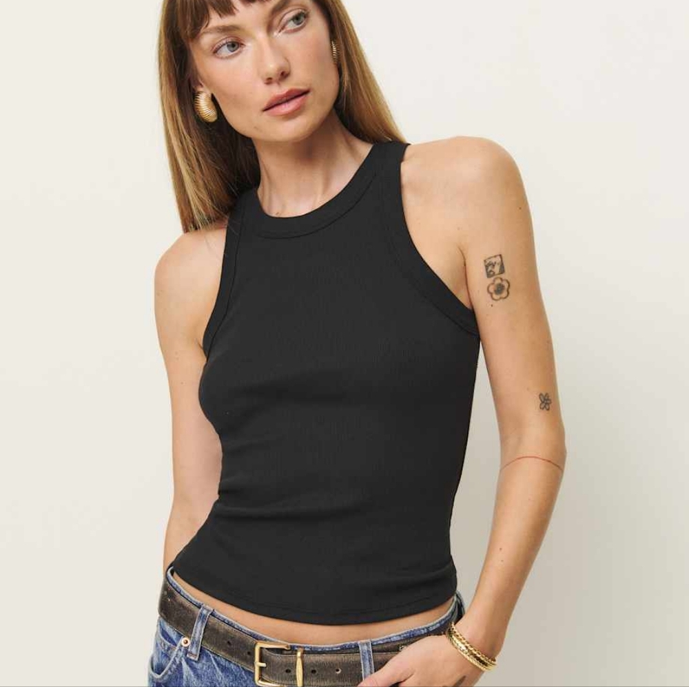 Reformation Tasha tank cotton black size Small